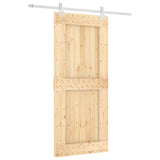 Liukuovi 90 X 210 Cm Massiivinen Mänty (Käsittelemätön)