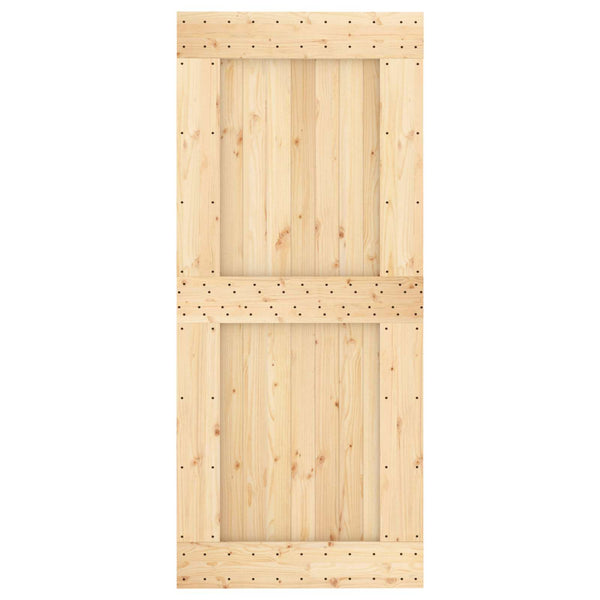 Liukuovi 90 X 210 Cm Massiivinen Mänty (Käsittelemätön)