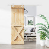 Liukuovi 70 X 210 Cm Massiivinen Mänty (Käsittelemätön)