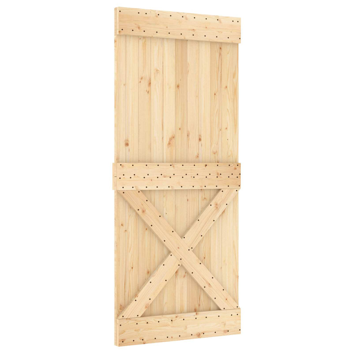 Liukuovi 90 X 210 Cm Massiivinen Mänty (Käsittelemätön)