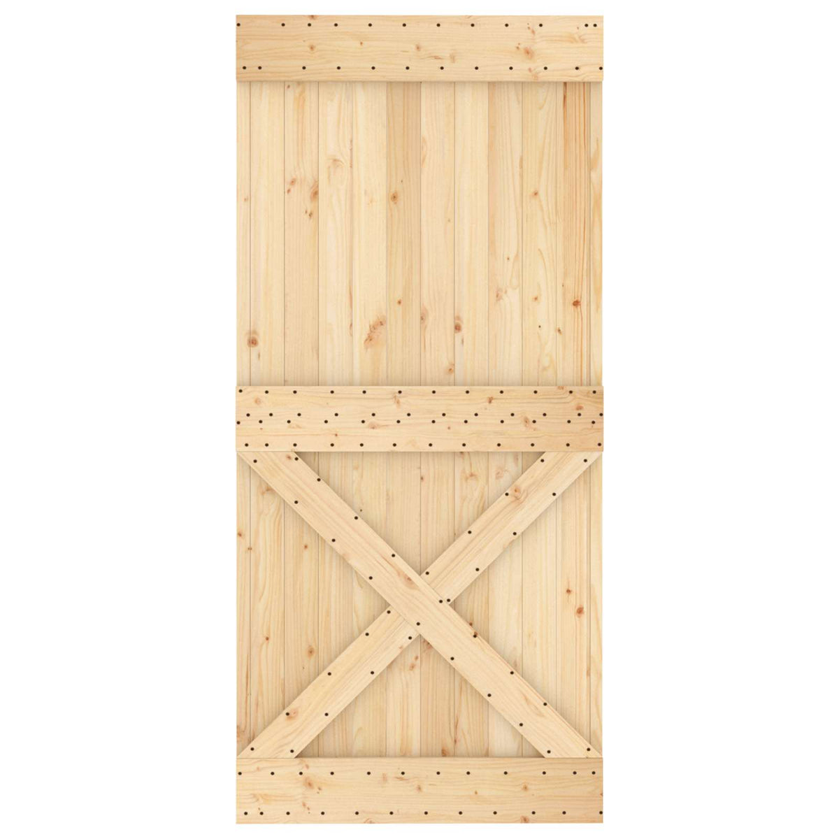 Liukuovi 95 X 210 Cm Massiivinen Mänty (Käsittelemätön)