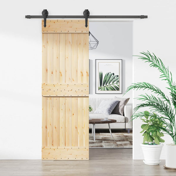 Liukuovi 70 X 210 Cm Massiivinen Mänty (Käsittelemätön)