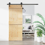 Liukuovi 80 X 210 Cm Massiivinen Mänty (Käsittelemätön)