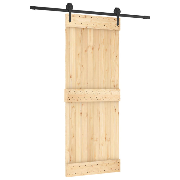 Liukuovi 80 X 210 Cm Massiivinen Mänty (Käsittelemätön)
