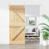 Liukuovi 85 X 210 Cm Massiivinen Mänty (Käsittelemätön)