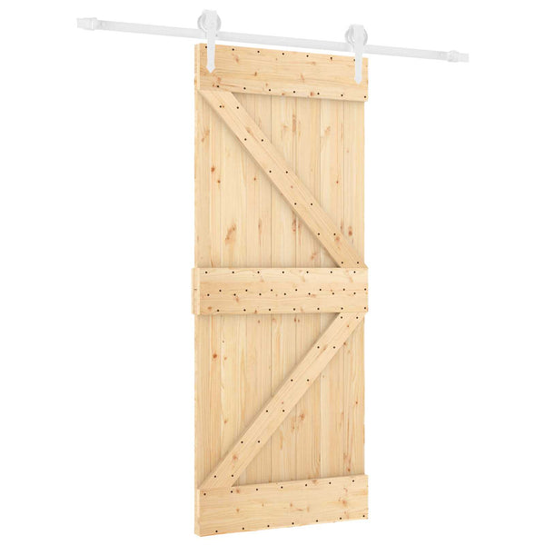Liukuovi 85 X 210 Cm Massiivinen Mänty (Käsittelemätön)