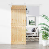 Liukuovi 80 X 210 Cm Massiivinen Mänty (Käsittelemätön)