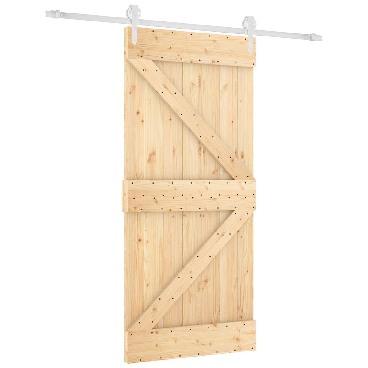 Liukuovi 95 X 210 Cm Massiivinen Mänty (Käsittelemätön)