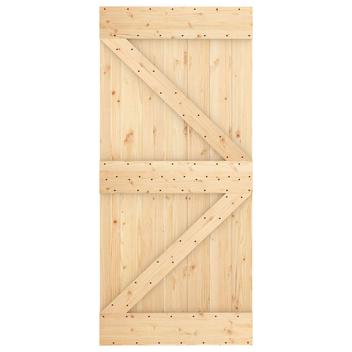 Liukuovi 95 X 210 Cm Massiivinen Mänty (Käsittelemätön)