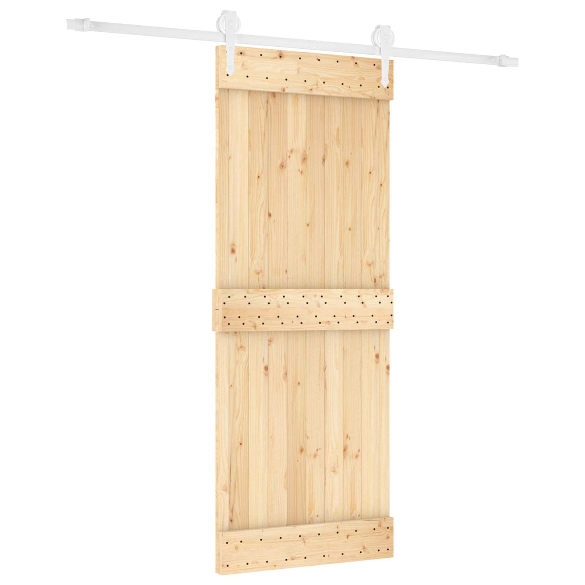 Liukuovi 80 X 210 Cm Massiivinen Mänty (Käsittelemätön)