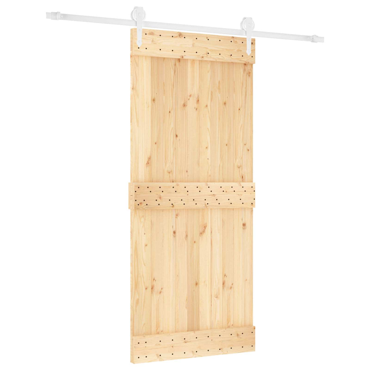 Liukuovi 90 X 210 Cm Massiivinen Mänty (Käsittelemätön)