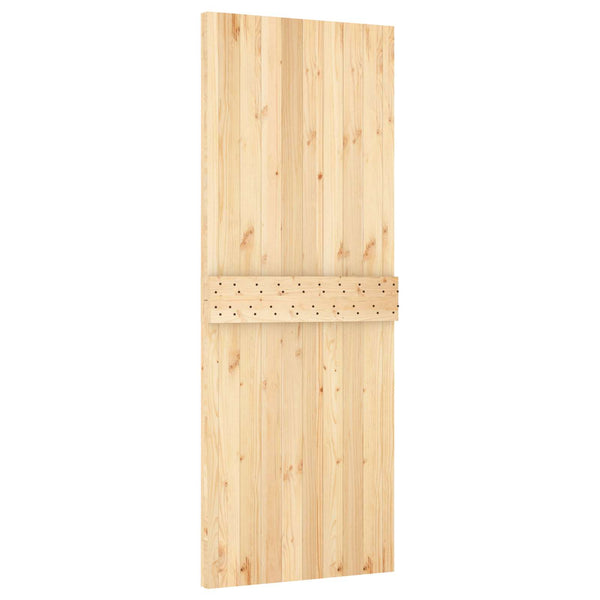 Liukuovi 80 X 210 Cm Massiivinen Mänty (Käsittelemätön)