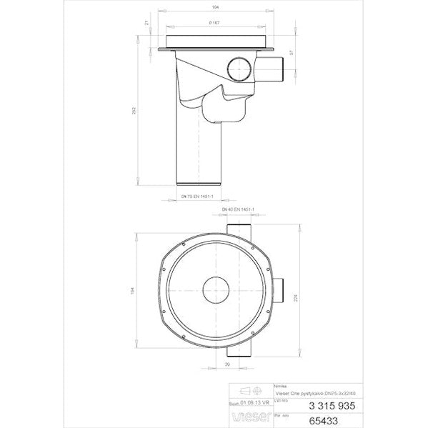 Pystykaivo Vieser One DN75 3x32/40 [3315935] |
