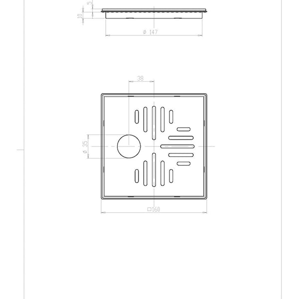 Square cover stainless steel Vieser Classic 160x160 mm with 32 holes 51256 [3316153]