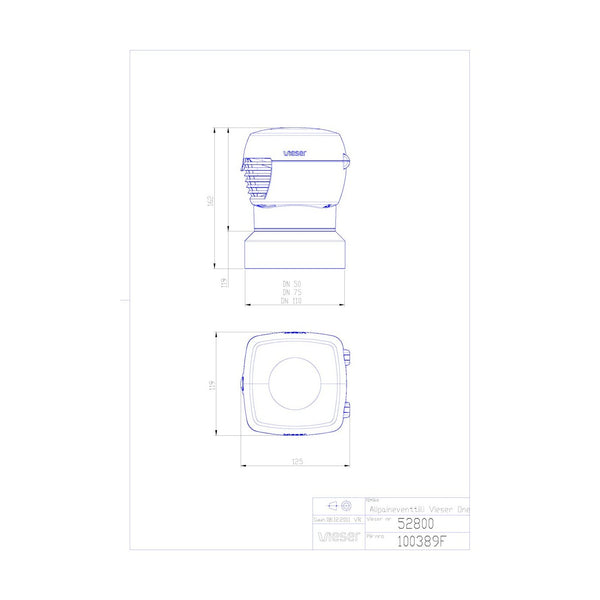 Alipaineventtiili Vieser 50 - 75 - 110 52800 [4162820] |