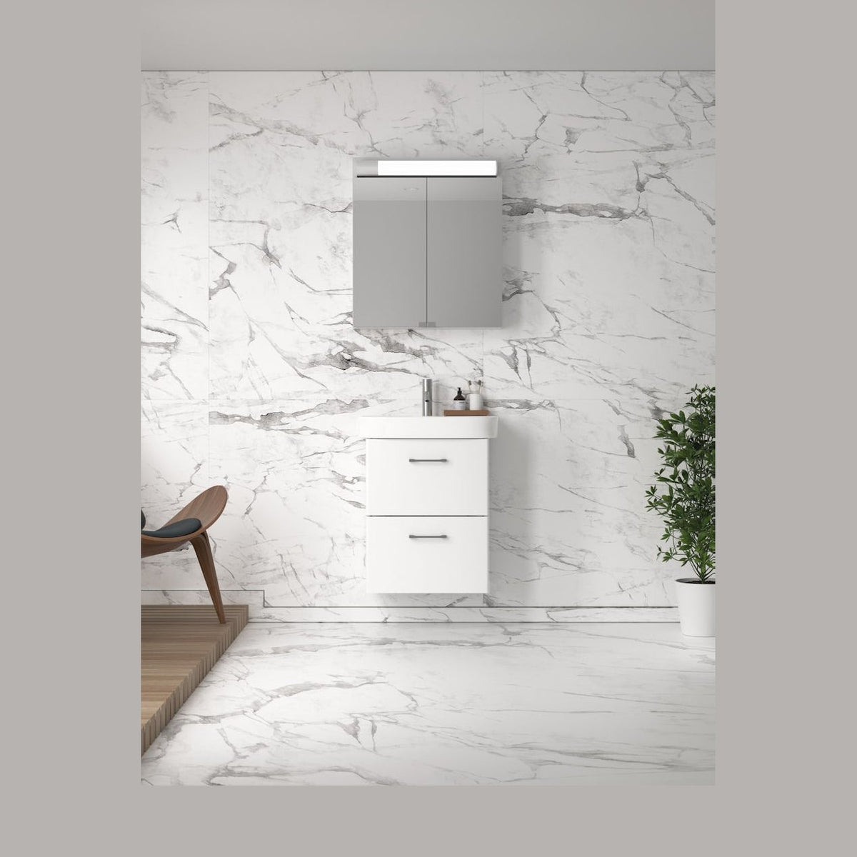 Peilikaappi IDO Reflect Basic valolla, kahdella ovella 560 mm [6014186] |