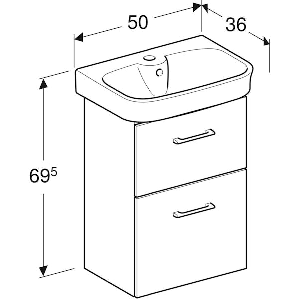 Allaskaappipaketti 96163-32 Ido Glow Square 500 laatikoilla [6015511]