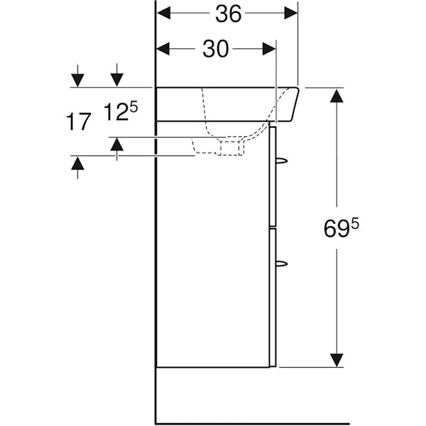 Allaskaappipaketti 96163-32 Ido Glow Square 500 laatikoilla [6015511]