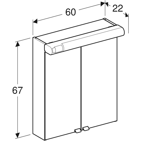 Peilikaappi 9766005201 IDO Reflect Basic valolla, kahdella ovella 97660 Ido 600 [6014503]