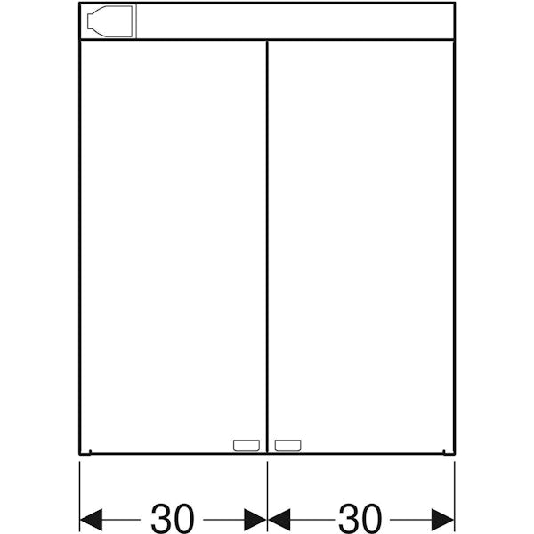 Peilikaappi 9766005201 IDO Reflect Basic valolla, kahdella ovella 97660 Ido 600 [6014503]