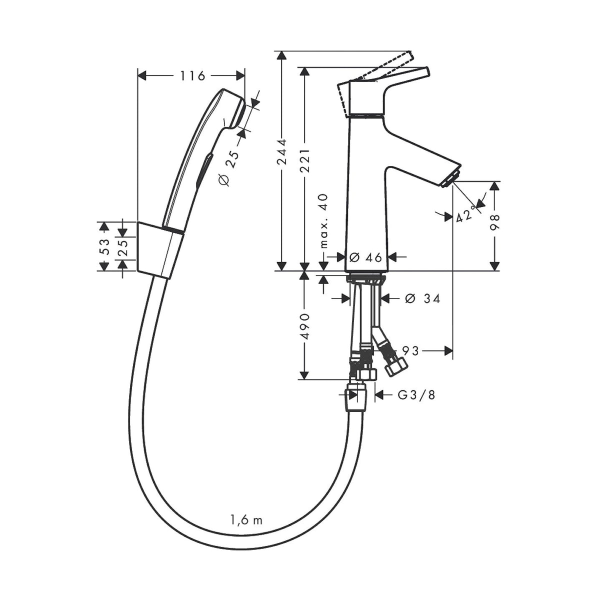 Pesuallashana Hansgrohe Talis S Push - Open, bidé 72290000 [6150449] |