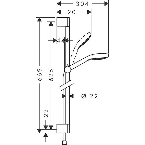 Suihkusetti Hansgrohe 265604 Croma Sel.S Multi 0.65M [6559576] |