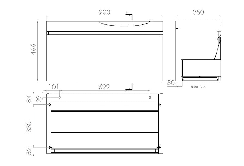 Allaskaappi V2632 Polaria Laval 900 valkoinen oikea 6045193