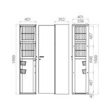 Pyykkikaappi V60129 Polaria Combi 400 2 koria vasen [6045202] |