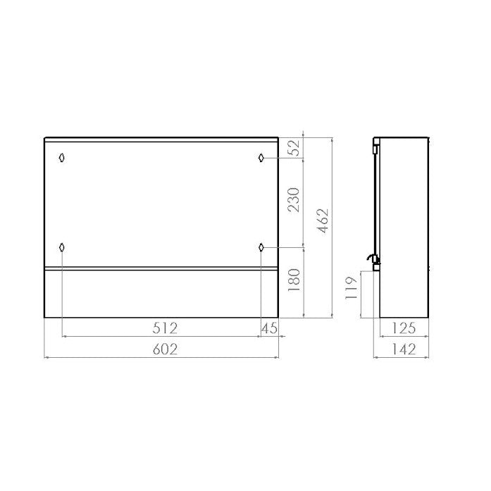 Peilikaappi V2015 Polaria PK 600 valkoinen 6045431
