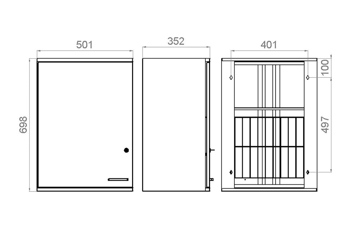 Laundry cabinet Polaria 500/700 right, top cabinet, V60203Y [6046059]