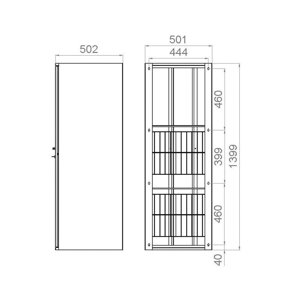 Pyykkikaappi V60206 Polaria PYK, kahdella korilla 500/1400 vasen [6045200] |