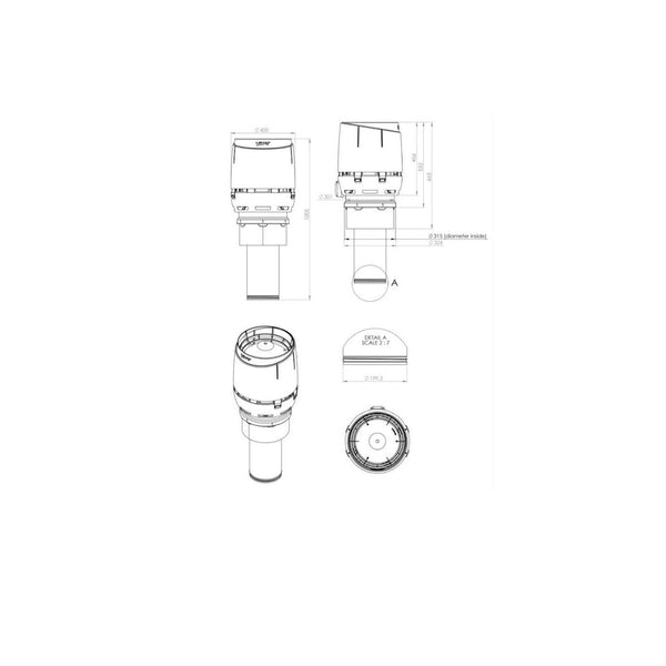 Poistoputki Vilpe Flow XL 200C/IS/450 Musta [7820485] |