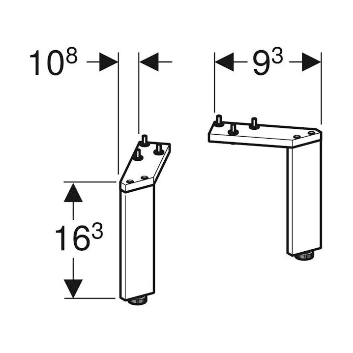 Jalkasarja Ido Sense Art 2Kpl 163Mm Musta [6015689] |
