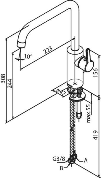 Keittiöhana Damixa Silhouet 740860000 [6231304] | lvitarvikkeet.fi