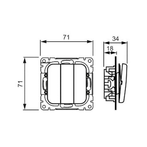 Kytkin Jussi 1+1+1/16Ax/250V/Ip21 Ukj 0X Va [2106019] |