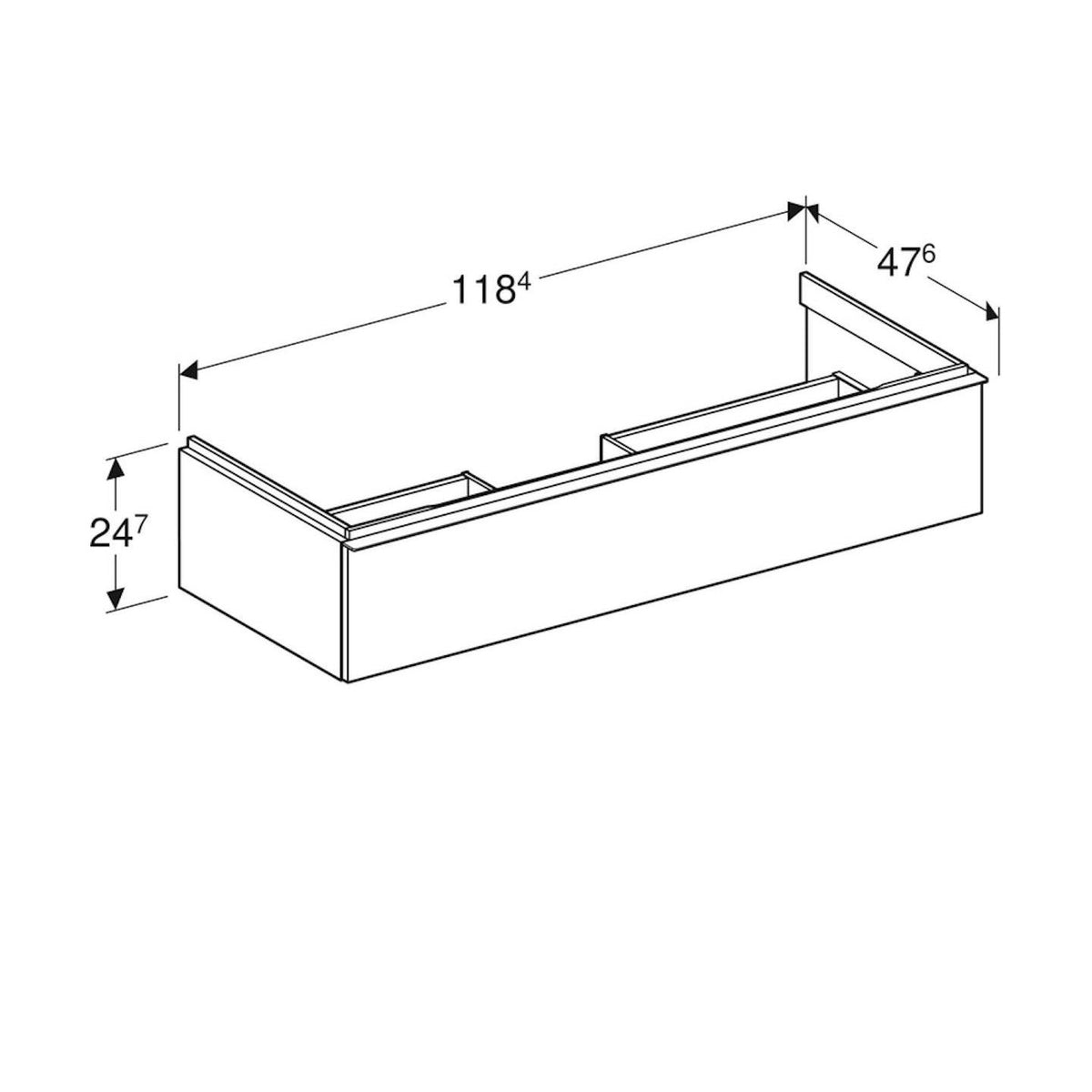 Alakaappi Geberit Icon 1184X476X247 mm Hiekanharmaa [6018622] |