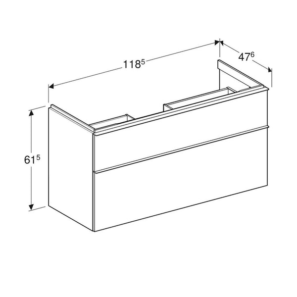 Alakaappi Geberit Icon 1184X476X615 mm Hiekanharmaa [6018650] |