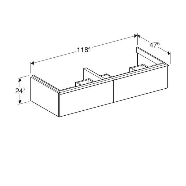Alakaappi Geberit Icon 1184X476X247 mm Hiekanharmaa [6018671] |