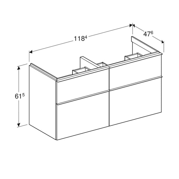 Alakaappi Geberit Icon 1184X476X615 mm Laava [6018677] |