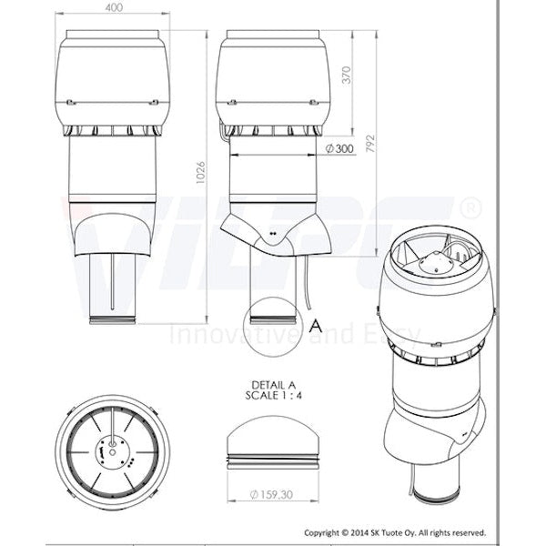 Huippuimuri VILPE XL E220P/160/ER/700 musta 7813662