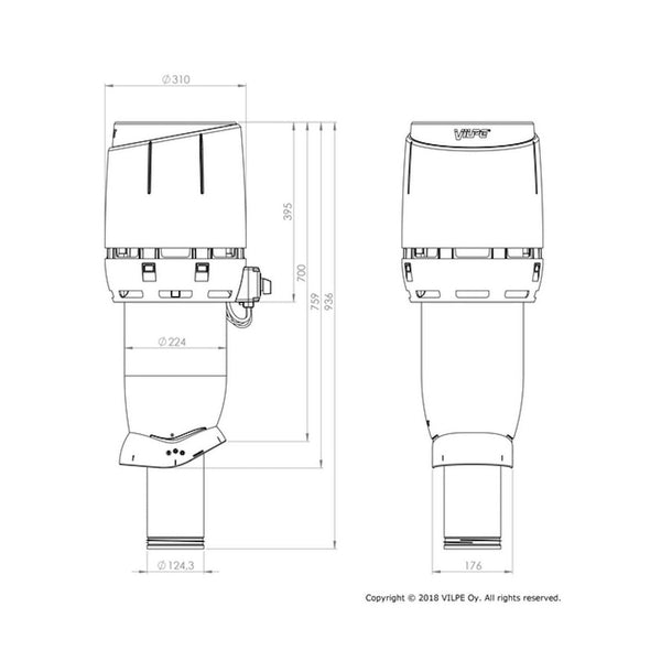 Huippuimuri Vilpe ECo125P/700 Flow vihreä [7820302] |