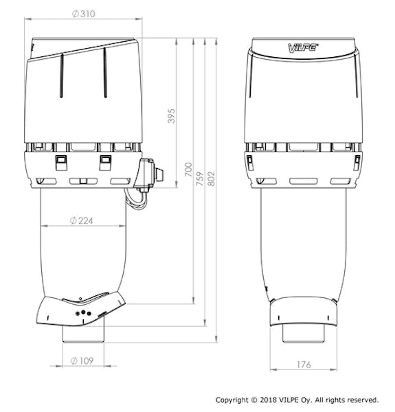 Huippuimuri Vilpe ECo110P/700 Flow musta [7820330]