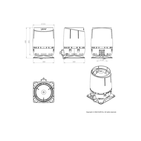 Huippuimuri Vilpe ECo110S Flow + as.sarja 300X300 harmaa [7820340] |