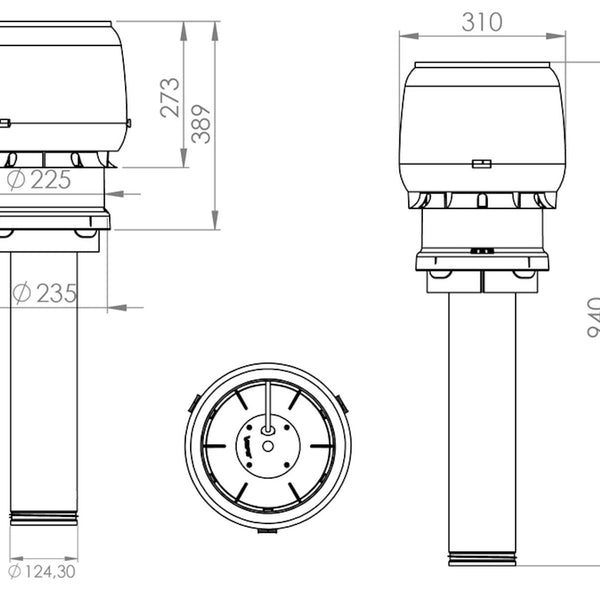 Ceiling fan Vilpe cone E190C/125/400 Grey [7820420]