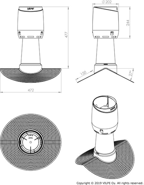 Alipainetuuletin Vilpe Flow Alipai 110 harja 27 koottuna musta [7820446]
