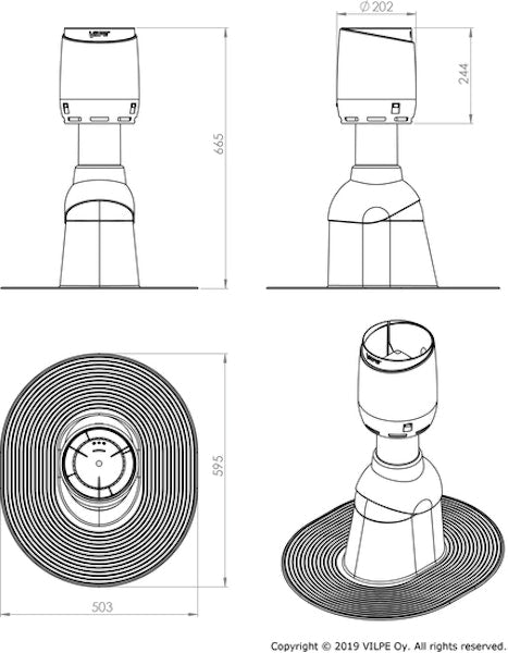Alipainetuuletin Vilpe Flow Alipai 110/640 loiva/kalteva musta [7820445]