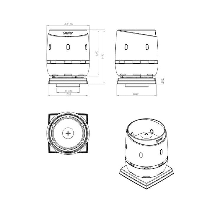 Ulospuhallushajotin Flow S-Sar Vilpe 350432 500S Musta 7820454