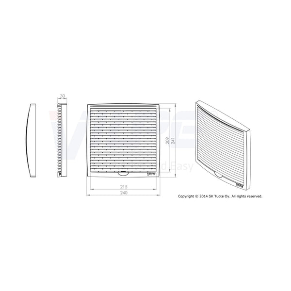 Monitoimi - Säleikkö Vilpe 793332 240X240 Musta [8832058] |