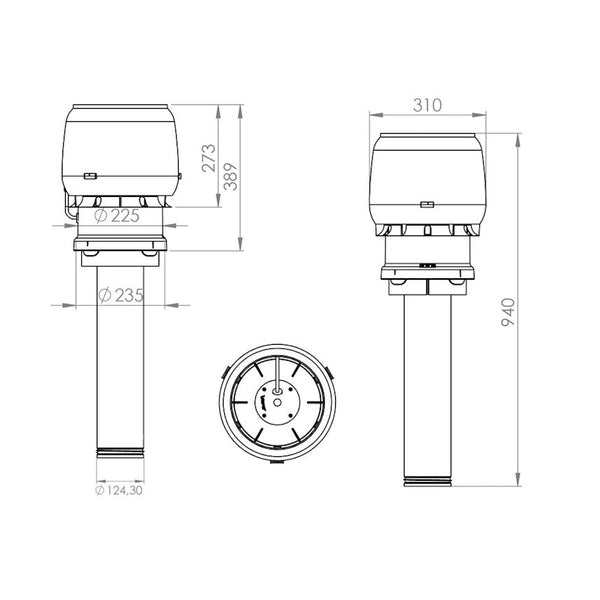 Huippuimuri Vilpe ECo Flow C-sarja 125C/400 Musta [7820513]