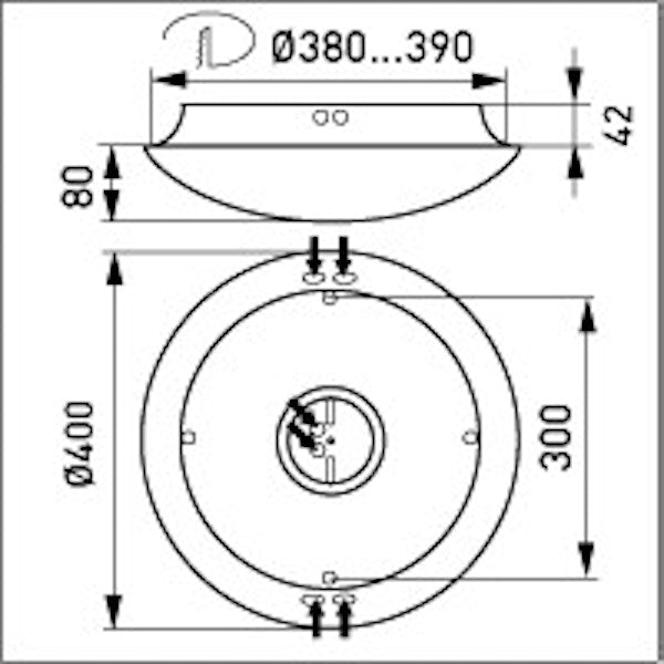 Yleisvalaisin Ensto Eled Avr400 Ip44 Led 18W/840 E Pc O
